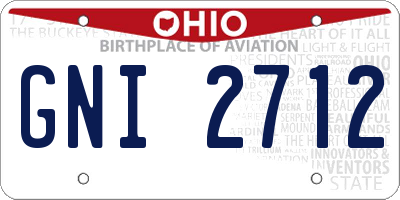 OH license plate GNI2712