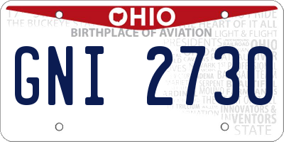 OH license plate GNI2730