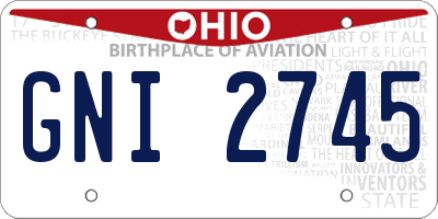 OH license plate GNI2745
