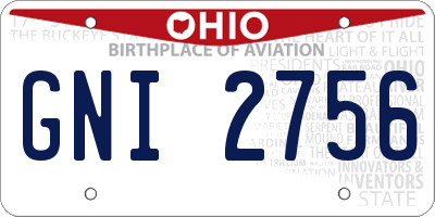 OH license plate GNI2756