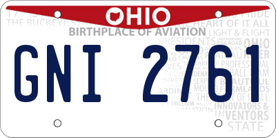 OH license plate GNI2761