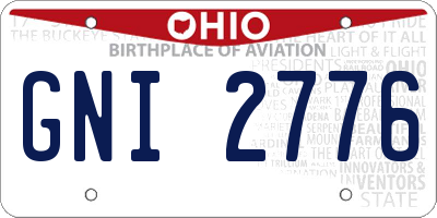 OH license plate GNI2776