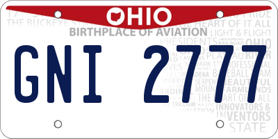 OH license plate GNI2777