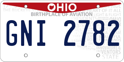 OH license plate GNI2782