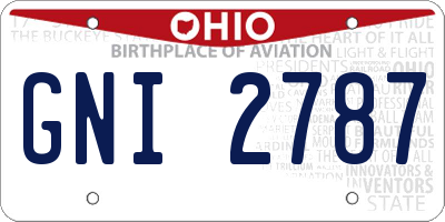 OH license plate GNI2787