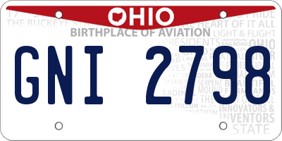 OH license plate GNI2798