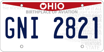 OH license plate GNI2821
