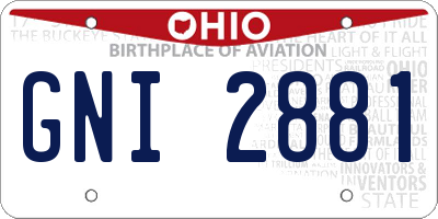 OH license plate GNI2881