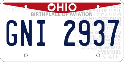 OH license plate GNI2937