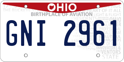 OH license plate GNI2961