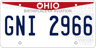 OH license plate GNI2966