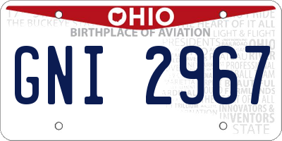 OH license plate GNI2967