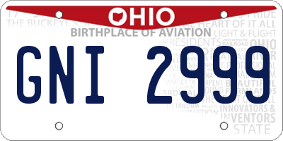 OH license plate GNI2999
