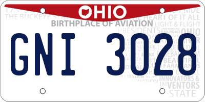 OH license plate GNI3028