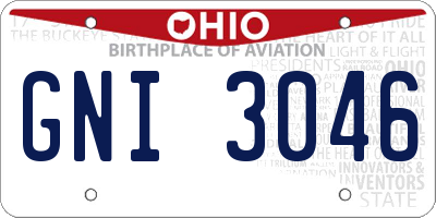OH license plate GNI3046
