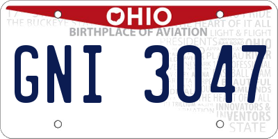 OH license plate GNI3047