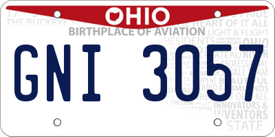 OH license plate GNI3057