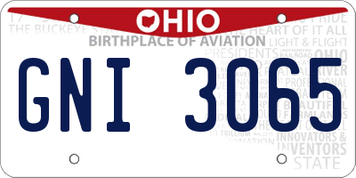OH license plate GNI3065