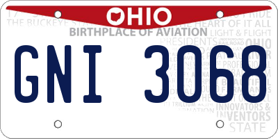 OH license plate GNI3068