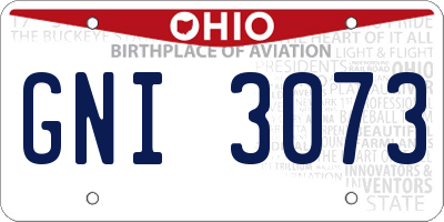 OH license plate GNI3073