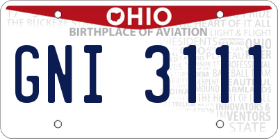 OH license plate GNI3111