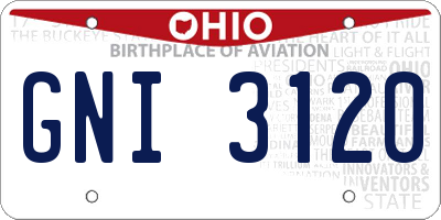 OH license plate GNI3120