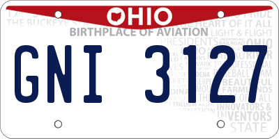 OH license plate GNI3127
