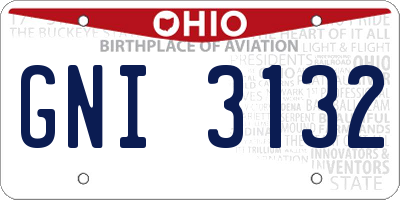 OH license plate GNI3132