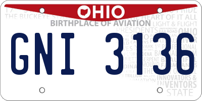 OH license plate GNI3136