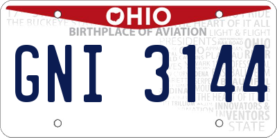 OH license plate GNI3144