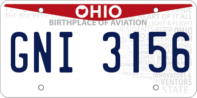 OH license plate GNI3156
