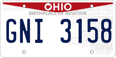 OH license plate GNI3158