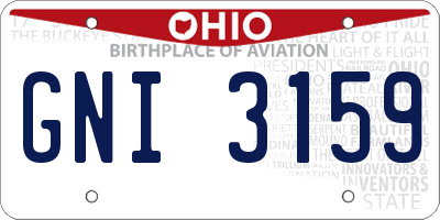 OH license plate GNI3159