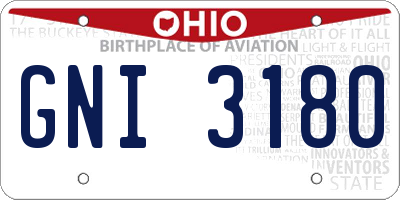 OH license plate GNI3180