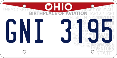 OH license plate GNI3195