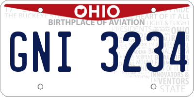 OH license plate GNI3234