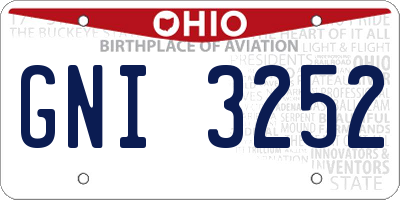 OH license plate GNI3252