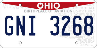 OH license plate GNI3268