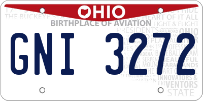 OH license plate GNI3272