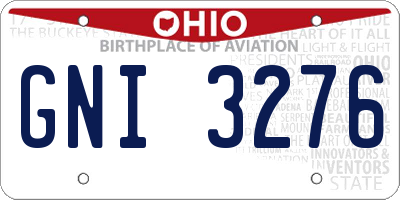 OH license plate GNI3276