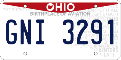 OH license plate GNI3291