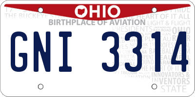 OH license plate GNI3314