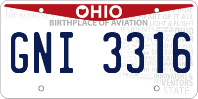 OH license plate GNI3316