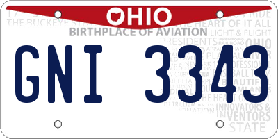 OH license plate GNI3343