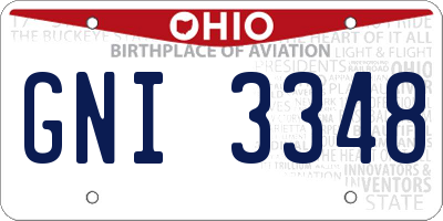 OH license plate GNI3348