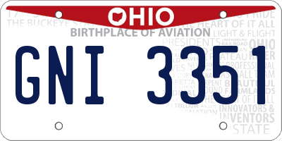 OH license plate GNI3351