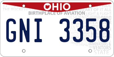 OH license plate GNI3358