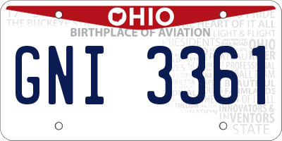 OH license plate GNI3361