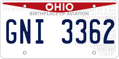 OH license plate GNI3362
