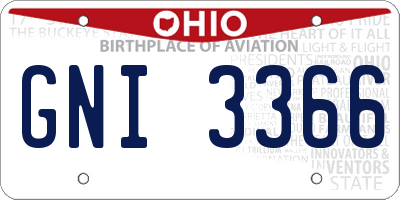 OH license plate GNI3366
